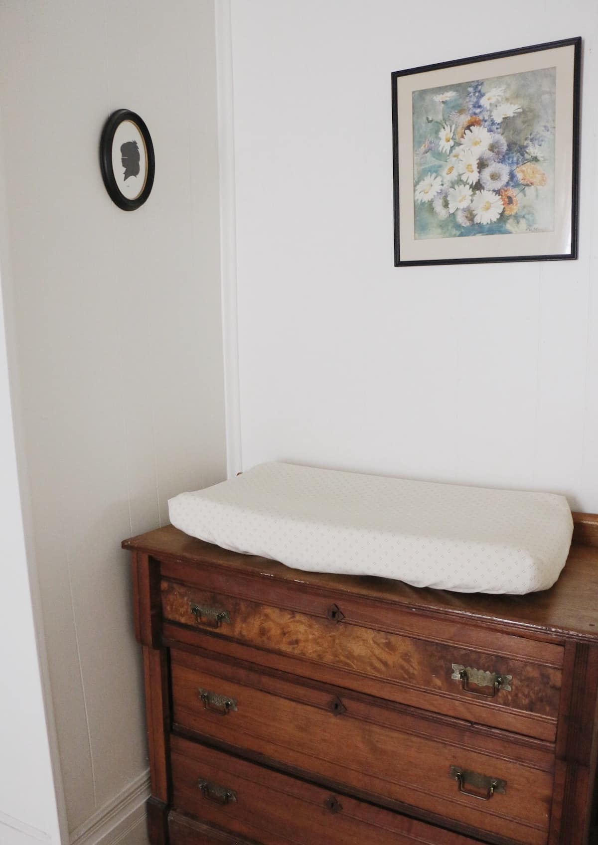 changing pad on wood dresser