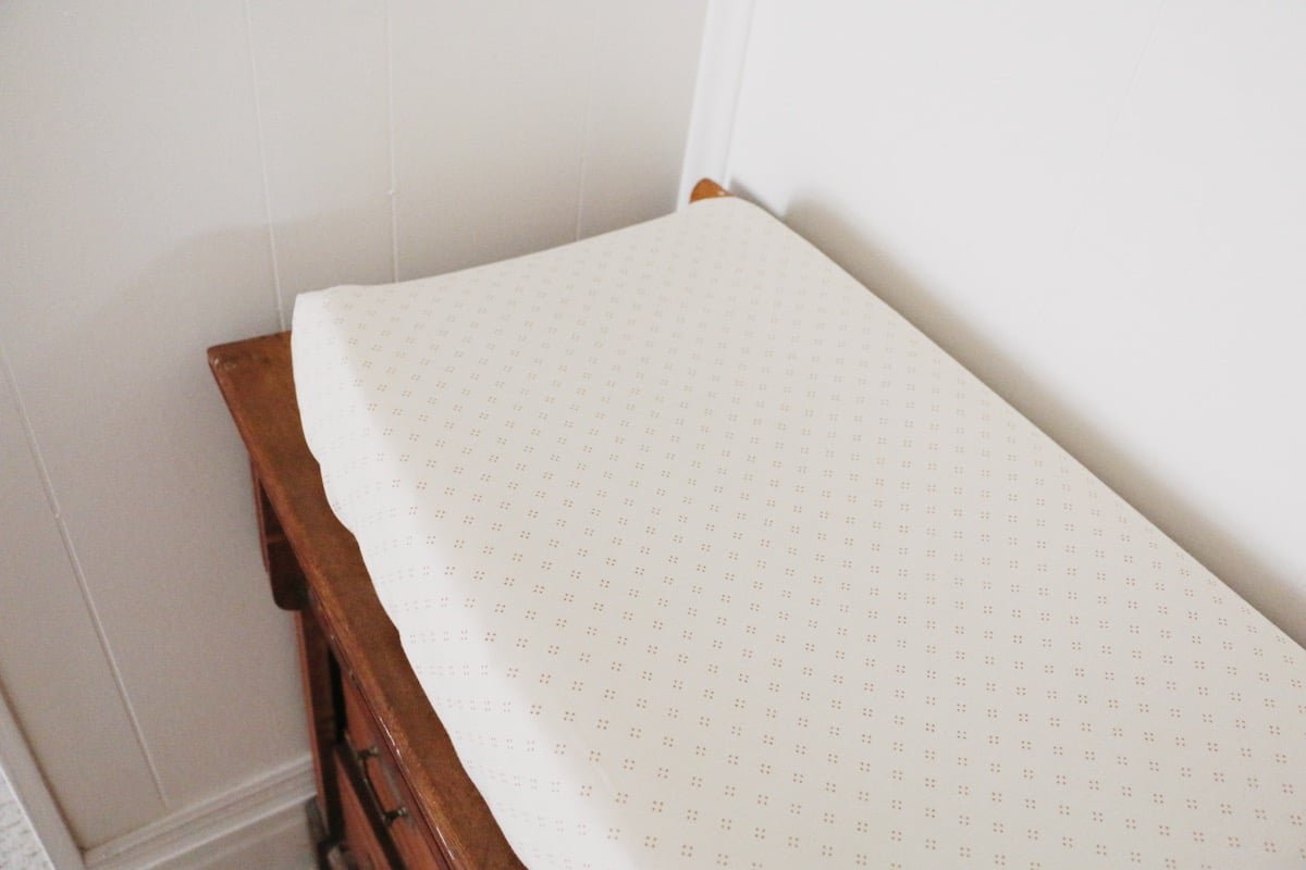 changing pad on wood dresser