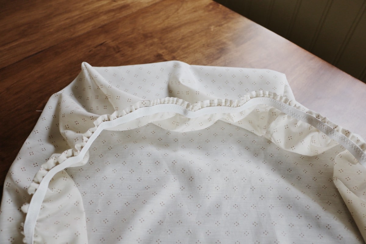 finished back of DIY changing pad cover